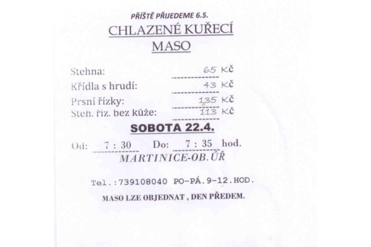 Chlazené kuřecí maso